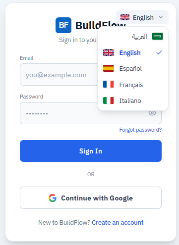 Schermata di accesso